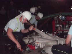 Noční požární útok v Želeticích